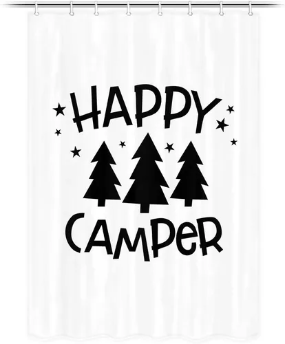 JAWO - Cortina de ducha para caravana o remolque, camping, baño, árbol de camper, cortina de ducha con ganchos (44.1 x 63.8 in)