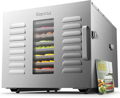 Máquina deshidratadora comercial de 10 bandejas para carne seca y hierbas, área útil de hasta 24.65 pies cuadrados y 194 ℉ Temperatura 1000 W