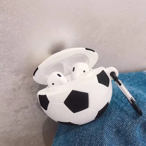 Miniatura 3 de Funda de fútbol 3D para Airpod 1 y 2, bonita funda suave con llavero para Airpods 1 y 2 (fútbol)