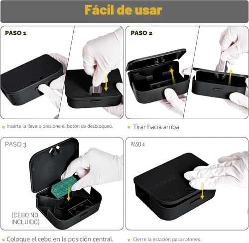 Miniatura 6 de Estaciones de mouse con llaves, paquete de 6, diseño sin llave y estaciones de mouse requeridas, estaciones de ratón, mantiene a los niños