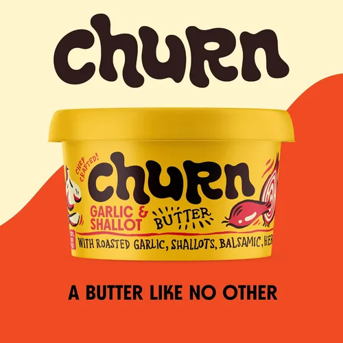 Miniatura 4 de Churn Mantequilla de ajo y chalota, mantequilla saborizada mezclada con mantequilla orgánica alimentada con pasto (5.5 onzas, paquete de 3), sin