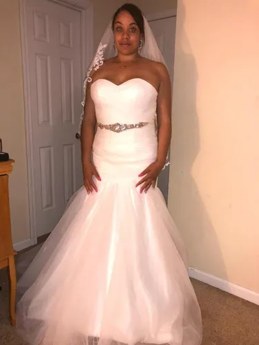 Miniatura 16 de Vestido de novia formal sin tirantes con encaje, largo de sirena para mujer 2019 WD162