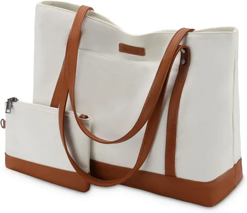 VASCHY Bolsa de mano para laptop para mujer, grande de 15.6 pulgadas, bolsa para profesores, maletín para viajes, trabajo, negocios, oficina