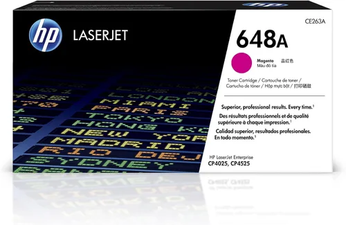 HP Cartucho de tóner magenta 648A | Funciona color LaserJet Enterprise CP4025, CP4525 Series | CE263A