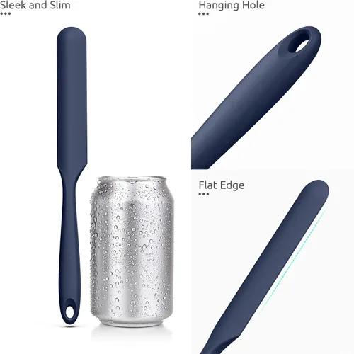 Miniatura 6 de U-Taste Espátula delgada de silicona para tarros: resistente al calor hasta 600ºF, grado alimenticio, de 10 pulgadas de largo, estrecha, para agitar