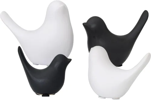 Notakia - Estatuas de pájaros pequeños color negro, ofertas de decoración moderna de granja, decoración de granja para encimera de cocina, estante