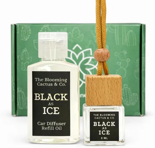 The Blooming Cactus & Co. - Difusor para coche con recarga incluida | Fragancia para coche en movimiento | Ambientador para coche colgante |