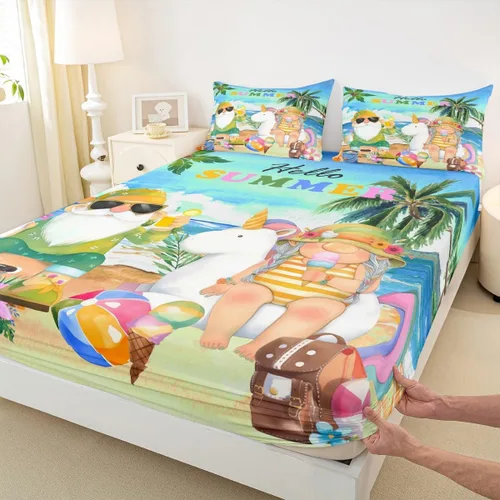 Miniatura 15 de Sábana bajera ajustable con estampado de leopardo, tamaño individual, juego de ropa de cama rústica con rayas de piel de cebra, decoración