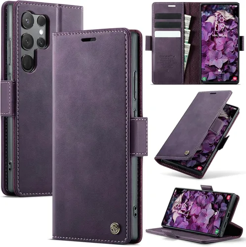 Miniatura 52 de Funda tipo cartera para iPhone 13 de piel tipo cartera con tarjetero y función atril, cierre magnético, bloqueo RFID, TPU a prueba de golpes