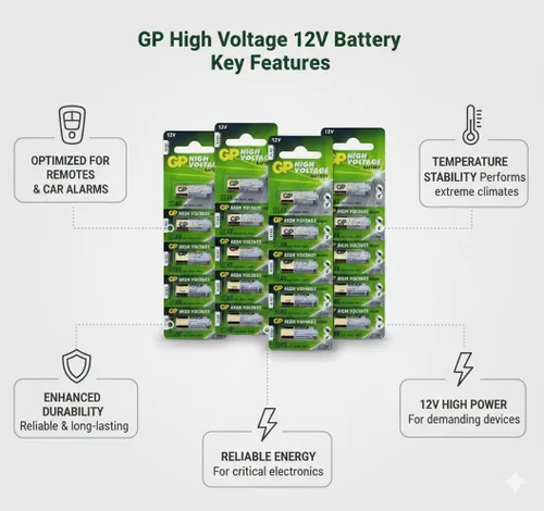 Miniatura 3 de GP – Baterías alcalinas 12 V tamaño 23AE Paquete
