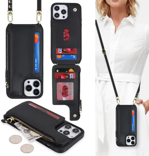Miniatura 9 de Cavor Funda para iPhone 14 Pro Max con Tarjetero, Funda Cartera para iPhone 14 Pro Max para Mujeres y Hombres, Soporte de Tarjetas de Crédito