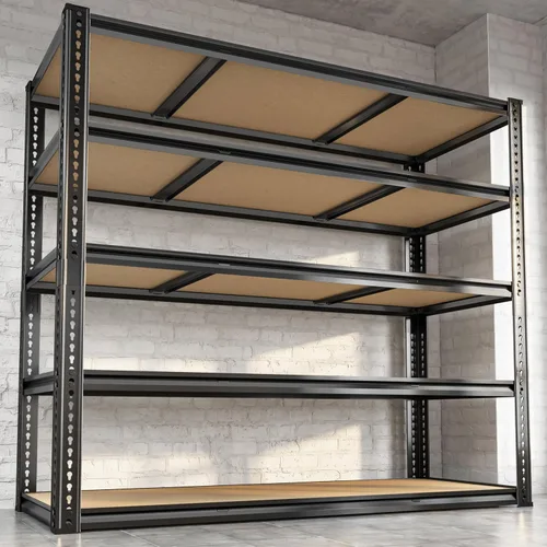 Miniatura 12 de Estantería de Garaje de 48" de Ancho, Estantes de Almacenamiento de 3050 LBS Resistentes, Unidad de Estantería Metálica de 5 Niveles Ajustable
