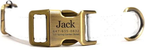 Miniatura 26 de Collar de perro personalizado con nombre y número de teléfono grabado, collar ajustable personalizado para cachorros, collar de algodón orgánico