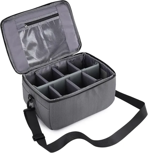 Miniatura 8 de Koolertron - Bolso universal para cámara DSLR, con particiones acolchadas forradas para lentes, funda protectora impermeable, para Canon/Nikon/Sony