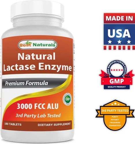Miniatura 8 de Best Naturals, enzima de lactasa de acción rápida, 3000 FCC ALU, 180 tabletas (180 unidades (paquete de 3))