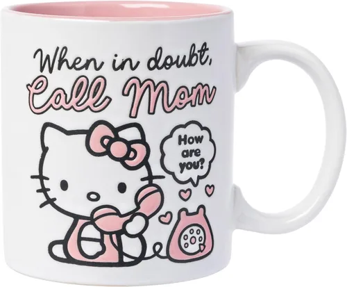 Miniatura 15 de Silver Buffalo Sanrio Hello Kitty - Taza de cerámica con lunares rojos y blancos, 20 onzas Hello Kitty lunares rojos y blancos