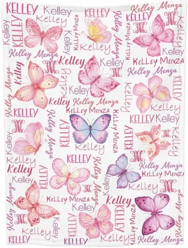Miniatura 5 de Mantas de mariposa personalizadas para mujeres y niñas, manta de mariposa de franela suave, cálida y acogedora, regalos para niños y adultos