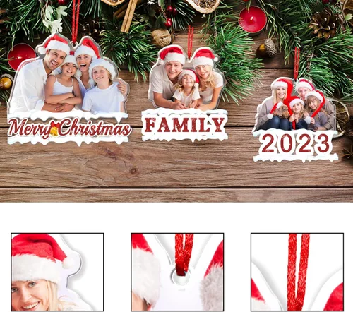 Miniatura 4 de Adornos de Navidad personalizados con nombres, muñeco de nieve, 8 piezas, adorno familiar personalizado, decoración colgante de madera para árbol