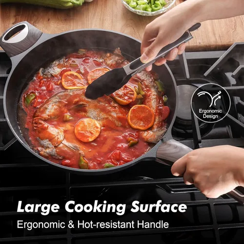 Miniatura 3 de SENSARTE Sartén antiadherente para freír y saltear de 12.5 pulgadas, sartenes grandes con mango ergonómico, antiadherentes, para tortilla, aptas