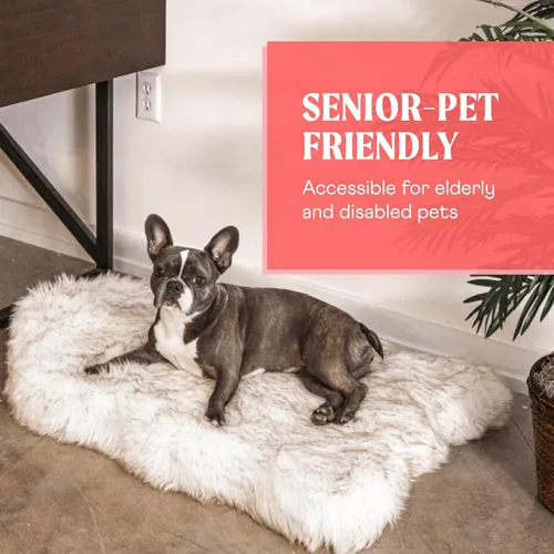 Miniatura 6 de PAW Brands PupRug - Cama ortopédica para perros grandes con piel sintética suave y esponjosa y espuma viscoelástica para aliviar el dolor