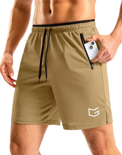 Miniatura 16 de G Gradual Pantalones cortos de correr para hombre con bolsillos con cremallera, secado rápido, gimnasio, atletismo, entrenamiento, pantalones cortos