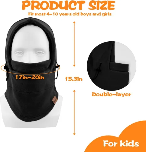 Miniatura 5 de Pasamontañas para niños a prueba de viento, máscara de esquí, capucha, máscara facial, calentador de cuello para clima frío, gorro de invierno