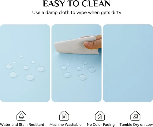Miniatura 3 de Softalker Mantel Redondo, Impermeable y Resistente a las Manchas, Mantel de Tela Sin Arrugas, Lavable, Poliéster de 210GSM, Cubierta de Mesa