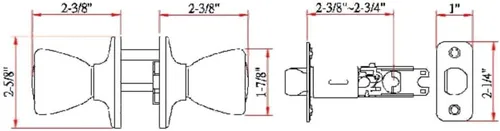 Miniatura 2 de Design House Pomo de puerta de paso Tulip para pasillo y armario, se adapta a puertas estándar, latón pulido, 782730