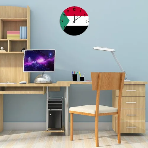Miniatura 382 de Cheyan Reloj de pared con bandera de Canadá de 12 pulgadas, silencioso, sin tictac, de PVC, funciona con pilas, reloj redondo decorativo, regalo