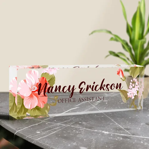 Miniatura 6 de Placa de nombre de escritorio personalizada, placas de identificación acrílicas personalizadas para escritorio, accesorio de oficina para mujeres