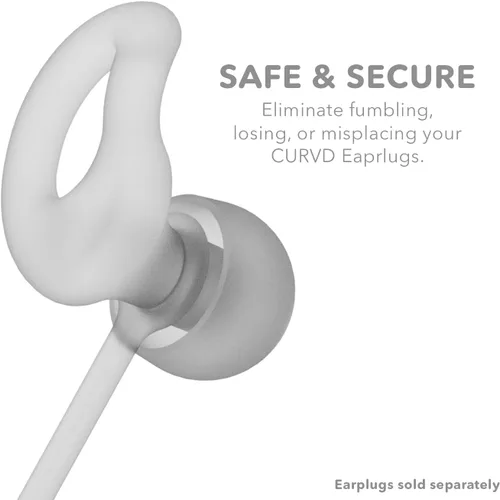 Miniatura 7 de CURVD Cordón para tapones para los oídos, suave y duradero, flexible de silicona de alta calidad, funciona con la mayoría de tapones para los oídos