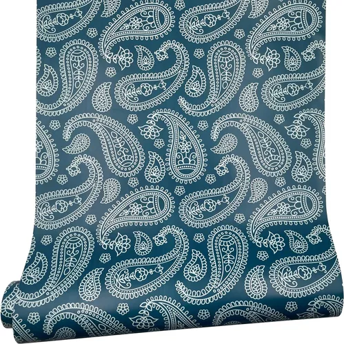 Yifely Revestimiento autoadhesivo para estantes, papel extraíble para cubrir cajones de estanterías de casas de alquiler, cachemira vintage, 17.7