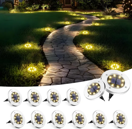 Miniatura 7 de SOLPEX Luces solares impermeables para exteriores, paquete de 8 luces solares para suelo, luces solares de jardín, iluminación de paisaje