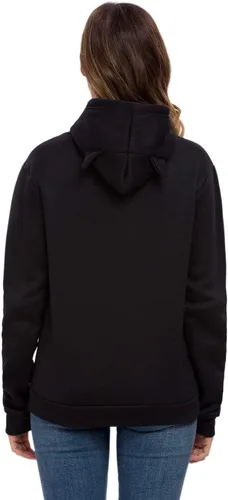 Miniatura 6 de Sudadera con capucha sin botones para mujer, diseño de gato con orejas de gato