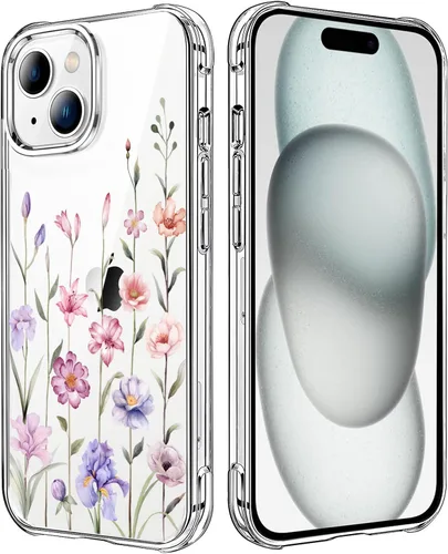 Miniatura 98 de Funda transparente de girasol compatible con iPhone SE 2022 SE 2020 7 8, funda trasera floral para niñas y mujeres, funda protectora transparente