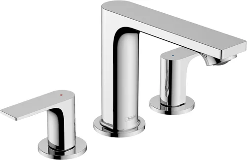 Hansgrohe Rebris E 72532001 - Grifo de lavabo de baño contemporáneo con 2 manijas y 3 agujeros y 5 pulgadas de alto, cromado, 72532001