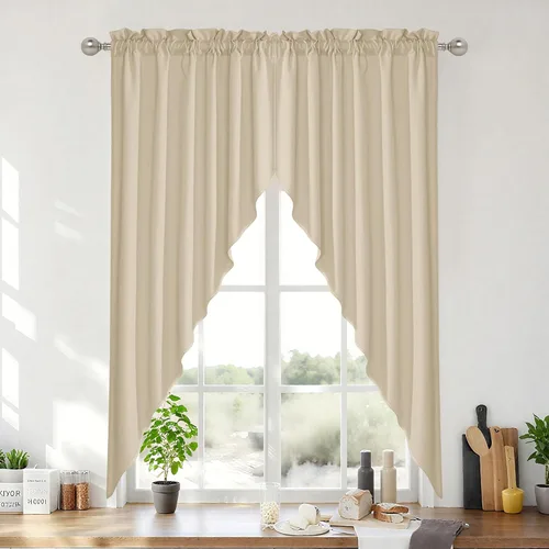 Miniatura 61 de RYB Home - Cortinas semitransparentes de lino Angora