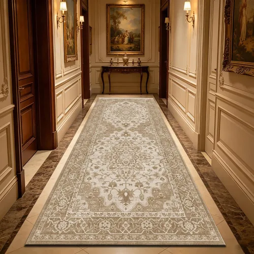 Miniatura 59 de Ukeler - Alfombra rústica con diseño floral para sala, dormitorio, comedor, Country rústico, Azul (luxury blue)