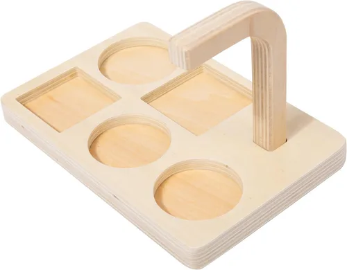 Miniatura 8 de Adena Montessori Anillo de apilamiento y clasificación de madera, anillos de madera en clavija, coloridas 5 formas en clavija curvada, variación