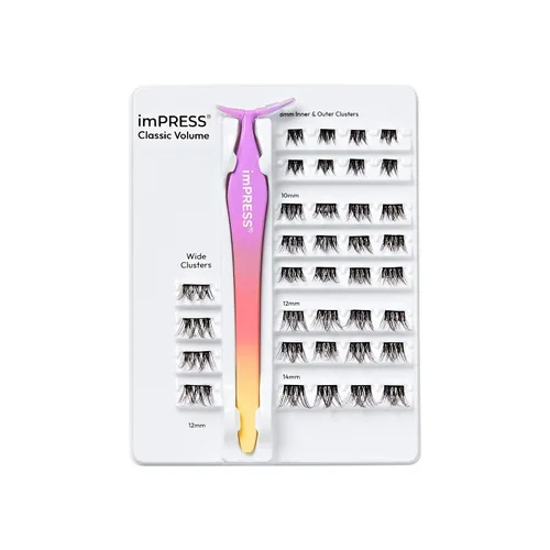 Miniatura 4 de KISS imPRESS Falsies Pestañas Autoadhesivas, Pestañas de Aplicación, Pestañas de Volumen Glamorosas de 0.47 a 0.55 pulgadas, Negro, No Necesita