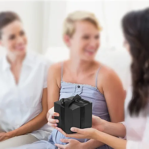 Miniatura 4 de COTOPHER Paquete de 25 cajas de regalo pequeñas de 5 x 5 x 5 pulgadas, cajas de regalo negras con tapas para regalos, manualidades, recuerdos