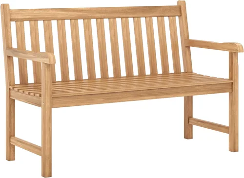Miniatura 11 de Tangkula Banco de madera para exteriores de 2 plazas, banco de sofá biplaza de jardín con respaldo, reposabrazos, asiento de listones, carga