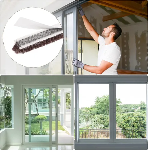 Miniatura 3 de METALLIXITY Burlete adhesivo para cepillo (3/16 pulgadas x 11/32 pulgadas x 16.4 pies), tira de cepillo de puerta – para puerta corredera, ventana