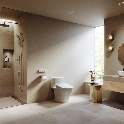 Miniatura 6 de TOTO WASHLET+ S7 - Asiento de inodoro electrónico con bidé EWATER+ con limpieza de tazón y varita y tapa contemporánea, alargado, algodón blanco