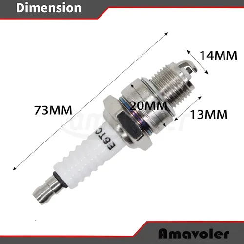 Miniatura 2 de E6TC - Bujía para motocicleta de 50 cc, 70 cc, 90 cc, 110 cc, ATV, 4 ruedas, cuatrimoto, scooter, Go Kart, minicicleta, motocross, moto, motocross