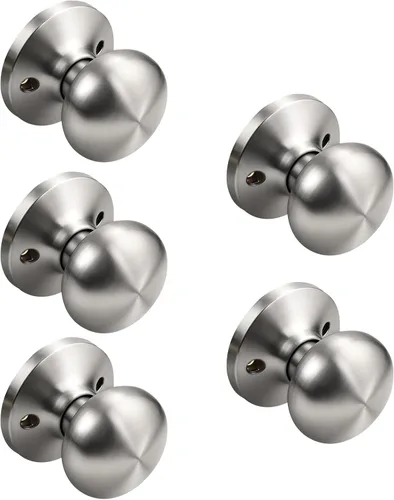 Miniatura 22 de KNOBWELL Paquete de 8 pomos de puerta de privacidad para baño y dormitorio, pomo de puerta negro mate con cerradura, cerradura de manija de puerta