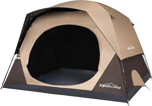 Miniatura 12 de LOYEAHCAMP Tienda de Campaña Blackout para 4 Personas, Montaje Fácil Tienda Domo Familiar Impermeable para Acampar con Sobretecho, Tienda Familiar