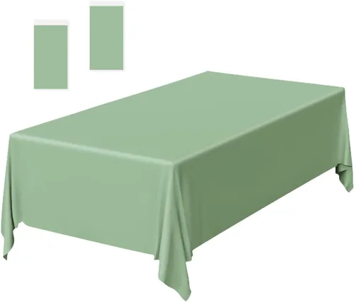 Miniatura 45 de Paquete de 2 Manteles de Plástico Beige Desechables Cubiertas de Mesa Mantel Rectangular Beige para Fiesta Baby Shower Boda Cumpleaños Mantel
