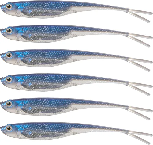 Dr.Fish Señuelos de plástico suave, cebos de cola de horquilla suaves, cebos de natación suaves Jerk Shad de 3 a 4-3/4 pulgadas, cebos de pesca de