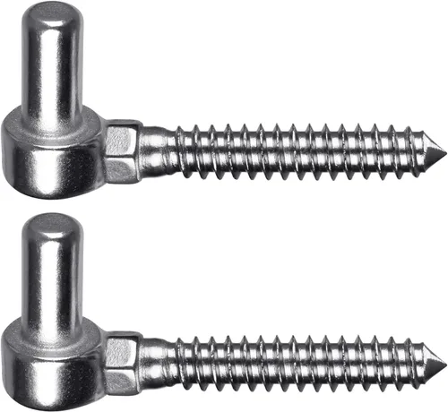 Miniatura 14 de Insaga Bisagras de puerta de acero inoxidable 304 para cercas de madera, bisagra de ojo de tornillo de una pieza resistente con diámetro de orificio